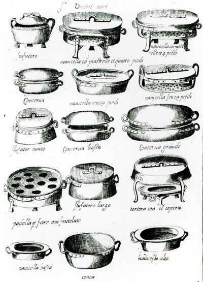 Various Cooking Vessels by Italian School